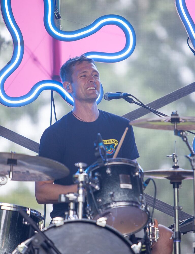 Ashley Pirie playing drums