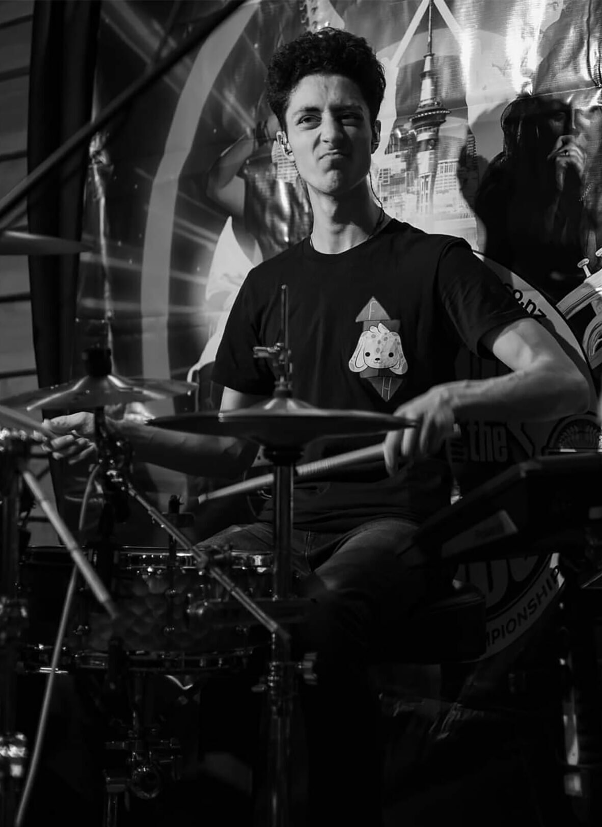 Paris Takarangi behind the kit
